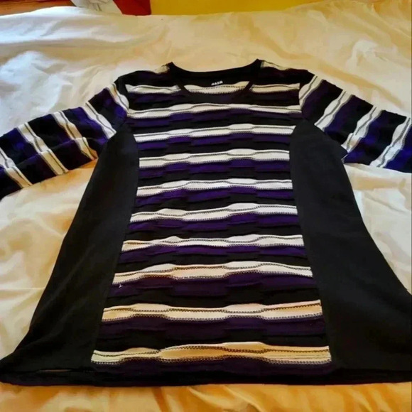 AKA Striped paneled  T-Shirt size L/G - Picture 1 of 4